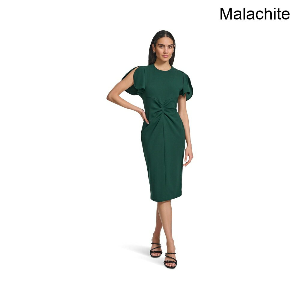 (取寄) カルバン・クライン スキューバクレープスプリットスリーブシース calvin klein Scuba Crepe Split Sleeve Sheath