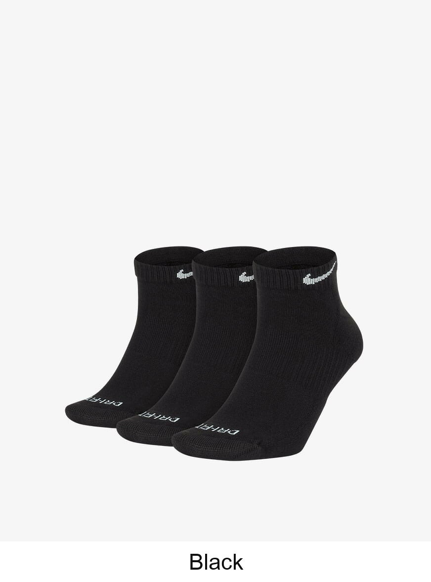 (取寄) ナイキ ユニセックス エブリデイ プラッシュ クッション 3 パック アンクル ソックス Nike Unisex Everyday Plush Cushion 3 Pack Ankle Socks SX7040-010 Black