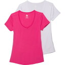 【訳あり アウトレット】RBX レディース Vネック Tシャツ 半袖 2枚セット 白 ピンク 半袖Tシャツ VネックTシャツ スポーツ アウトドア ジム トレーニング フィットネス ヨガ おしゃれ ブランド 2点セット RBX women RBX Double-Peached V-Neck T-Shirt (For Women)