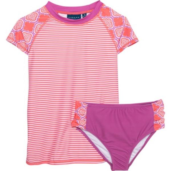 (取寄) リトル ガールズ カバナ ライフ プリンテッド ラッシュ ガード アンド ビキニ ボトム セット リトル Cabana Life little girls Cabana Life Printed Rash Guard and Bikini Bottoms Set (For Little Girls) Pink