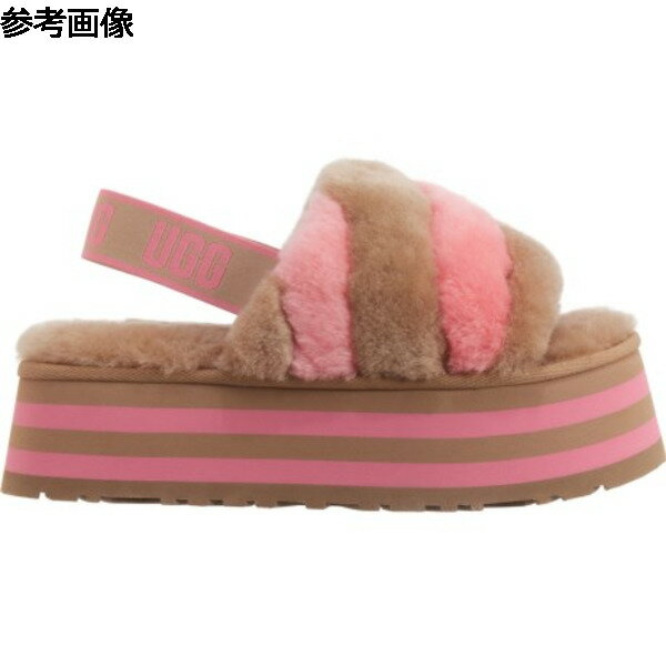 (取寄)アグ ウィメンズ アグ ディスコ ストライプ シープスキン スライド スリッパ UGG women UGG Disco Stripe Sheepskin Slide Slippers (For Women) Chestnut / Pink Rose Combo