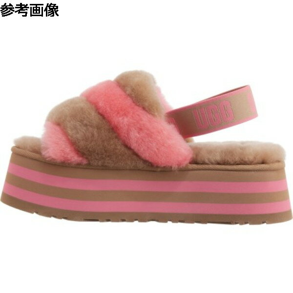 (取寄)アグ ウィメンズ アグ ディスコ ストライプ シープスキン スライド スリッパ UGG women UGG Disco Stripe Sheepskin Slide Slippers (For Women) Chestnut / Pink Rose Combo