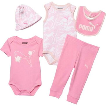 (取寄)プーマ インファント ガールズ プーマ ベビー ハット アンド ビブ インファント Puma infant girls Puma Baby Bodysuits, Joggers, Hat and Bib (For Infant Girls) Pink