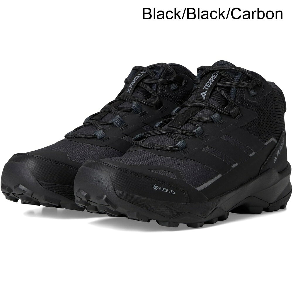 ■商品詳細■特徴 1トレイルがどこに連れて行っても、adidas® Outdoor Terrex Skychaser Ax5 Mid Top GORE-TEX ハイキングシューズは冒険のパートナーです。濡れていても乾いていても、防水性で通気性のあるGORE-TEX®メンブレンが一日中快適に足を保ちます。LIGHTMOTION EVAミッドソールは快適な履き心地を提供し、すべてのステップをサポートします。一方、Continental™ラバーアウトソールは、濡れていても乾いていても自信を持ってグリップします。どんな距離でも、どんな地形でも、これらの多用途で軽量なハイキングシューズは、より多くの探検を可能にします。■特徴 2オーバーレイ付きリップストップアッパー。■特徴 3テキスタイルライニング。■特徴 4ラバーインソール。■特徴 5レースアップクロージャー。■特徴 6ミッドトッププロファイル。■特徴 7簡単に履けるためのヒールプルタブ。■特徴 8ラウンドトゥデザイン。■特徴 9輸入品。■特徴 10製品の測定はサイズ12、幅D - ミディアムを使用して行われました。測定値はサイズによって異なる場合がありますのでご注意ください。■特徴 11測定値：重量：0.057 kg■特徴 12SKU 10000006■備考(取寄) アディダス テレックススカイチェイサーAx5ミッドトップGORE-TEXハイキングシューズ adidas outdoor Terrex Skychaser Ax5 Mid Top GORE-TEX Hiking Shoesadidas アディダス シューズ ブーツ スニーカー アウトドア ブランド Shoes Boots トレッキング 登山 カジュアル ストリートzp_10000006