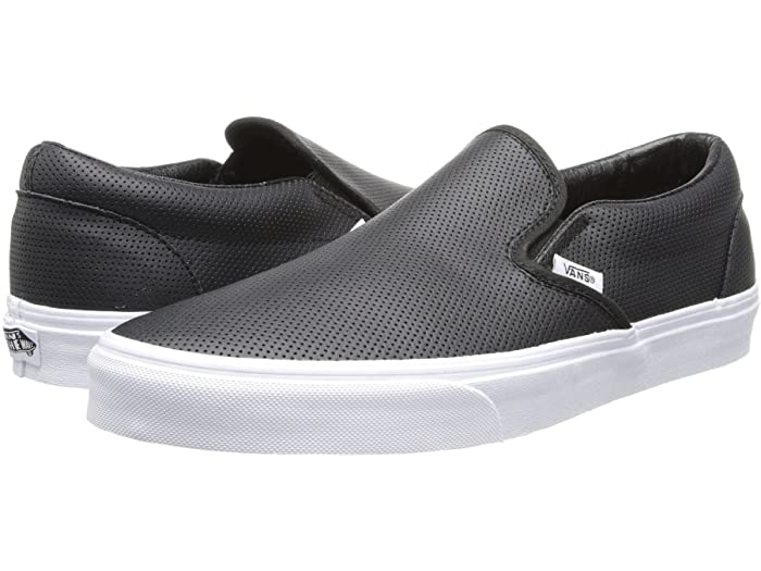 ヴァンズ レザースニーカー メンズ VANS バンズ レザースリッポン メンズ レディース スニーカー ブラック 497508 パンチングレザー コア クラシックス Vans Unisex Classic Slip-On Core Classics (Perf Leather) Black 送料無料