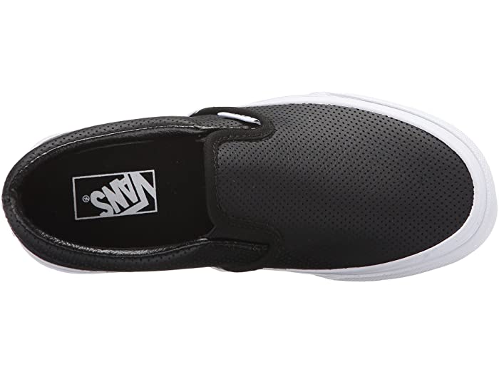 (取寄)バンズ クラシック スリップオン (リトル キッズ/ビッグ キッズ Vans Kids Classic Slip-On (Little Kid/Big Kid) Black Perf Leather