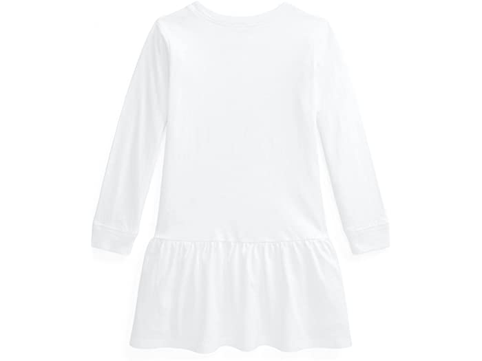 タンブラー㊇ (取寄)ポロ Polo Ralph Lauren Girl's Kids Big Pony Cotton Jersey Dress (Little Kids) White：ジェットラグ店 ラルフローレン ガールズ キッズ ビッグ ポニー コットン ジャージ ドレス (リトル キッズ) ラルフロー