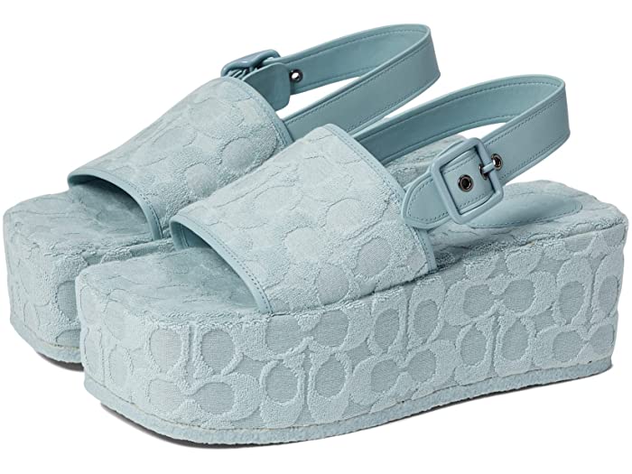 (取寄)コーチ レディース テリー クロス サンダル COACH Women's Noelle Terry Cloth Sandal Aqua