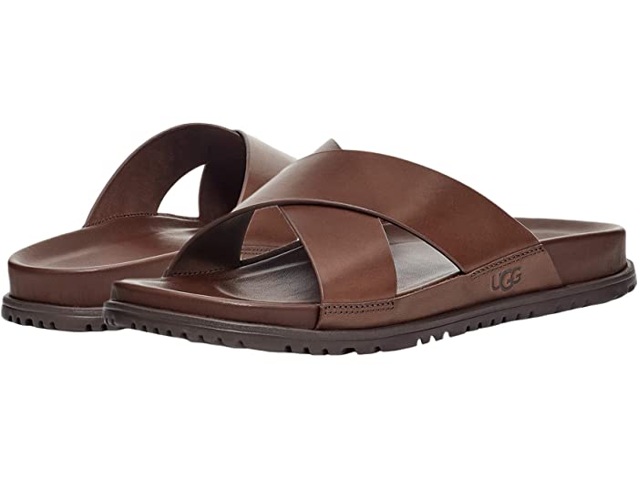 (取寄)アグメンズレザーサンダルワインスコットスライドUGGMen'sWainscottSlideGrizzlyLeather