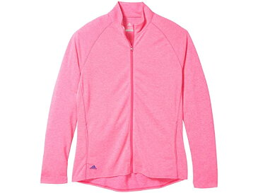 (取寄)アディダス ガールズ キッズ ヘザード ニット ジャケット (リトル キッズ/ビッグ キッズ) adidas Golf Girl's Kids Heathered Knit Jacket (Little Kids/Big Kids) Shock Pink Melange
