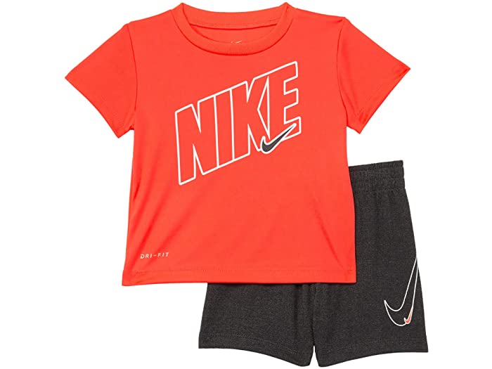 (取寄)ナイキ ボーイズ キッズ ドライフィット グラフィック Tシャツ アンド ショーツ ツーピース セット (インファント) Nike Boy's Kids Dri-FIT Graphic T-Shirt and Shorts Two-Piece Set (Infant) Black Heather
