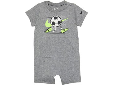 (取寄)ナイキ ボーイズ キッズ スポーツボール スウォッシュ グラフィック ロンパー (インファント) Nike Boy's Kids Sportsball Swoosh Graphic Romper (Infant) Carbon Heather