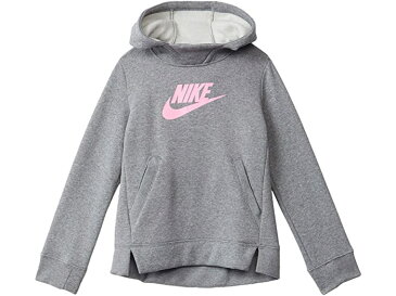 (取寄)ナイキ ガールズ キッズ NSW フリース プルオーバー フーディ (リトル キッズ/ビッグ キッズ) Nike Girl's Kids NSW Fleece Pullover Hoodie (Little Kids/Big Kids) Carbon Heather/Carbon Heather/Pink