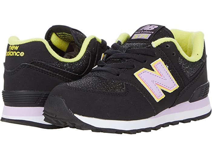 (取寄)ニューバランス ガールズ キッズ 574 ファッション メタリック (リトル キッズ) New Balance Girl's Kids 574 Fashion Metallic (Little Kid) Black/Dark Violet Glo