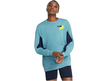 (取寄)ナイキ レディース ドライ ゲット フィット フリース カラーブロック グラフィック クルー Nike Women's Dry Get Fit Fleece Color-Block Graphic Crew Cerulean/Midnight Navy/White