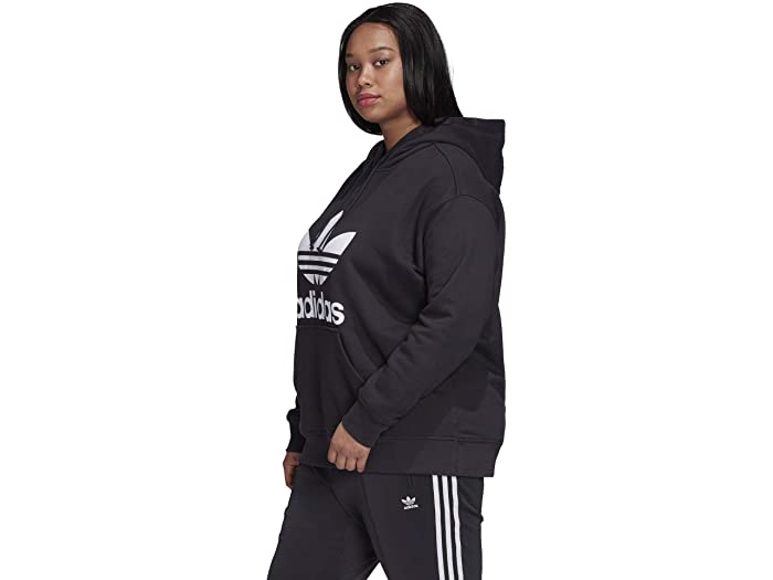 (取寄)アディダスオリジナルスレディースプラスサイズトレフォイルフーディadidasOriginalsWomen'sPlusSizeTrefoilHoodieBlack/White