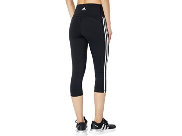(取寄)アディダス レディース ビリーブ ディス ストライプ 3/4 タイツ adidas Women's Believe This Stripe 3/4 Tights Black/White