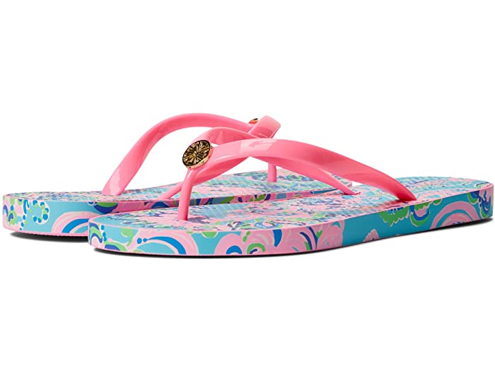 (取寄) リリー ピュリッツァー レディース プール フリップ フロップ Lilly Pulitzer women Pool Flip-Flop Blue Horizon Jungle Sunrise