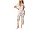 (取寄) ベッドヘッドパジャマズ レディース ショート スリーブ クロップド Pj セット Bedhead PJs women Bedhead PJs Short Sleeve Cropped PJ Set Macarons