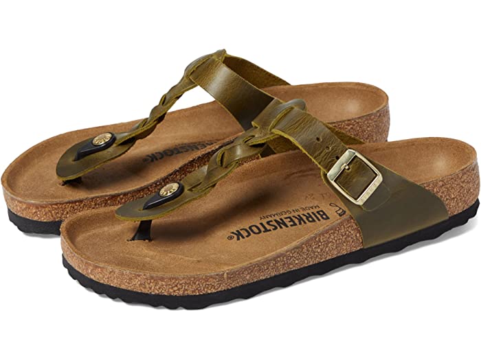 楽天ジェットラグ楽天市場店（取寄） ビルケンシュトック レディース ギゼ ブレイデッド Birkenstock women Gizeh Braided Green Olive Oiled Leather