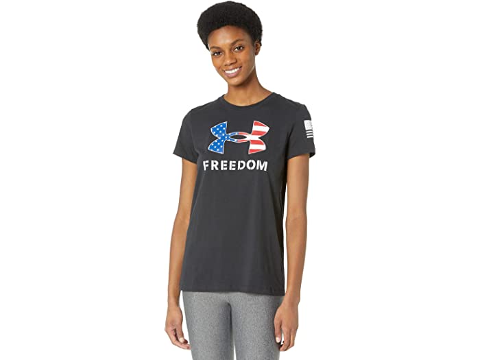 () A_[A[}[ fB[X j[ t[_ S TVc Under Armour women New Freedom Logo T-Shirt Black/White