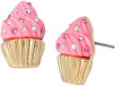 (取寄) ベッツィジョンソン レディース カップケーキ スタッズ イヤリングス Betsey Johnson women Betsey Johnson Cupcake Stud Earrings Pink