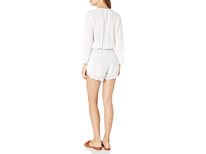 (取寄)ウィメンズスタンダードクローシェトリムロンパースイムスーツカバーアップLaBlancaWomensStandardCrochetTrimRomperSwimsuitCoverUpWhite/CostaBrava