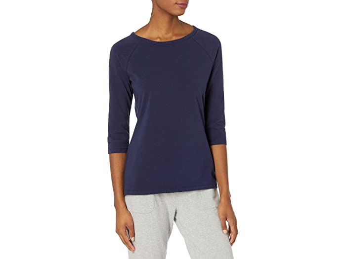 (取寄) ヘインズ レディース ウィメンズ ストレッチ コットン ラグラン スリーブ ティー Hanes women Womens Stretch Cotton Raglan Sleeve Tee Navy