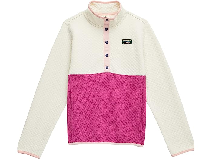 () GGr[ LbY Lebh Xibv 1/4 vI[o[ (rbO LbY) L.L.Bean kids L.L.Bean Quilted Snap 1/4 Pullover (Big Kids) Cream/Sugarplum