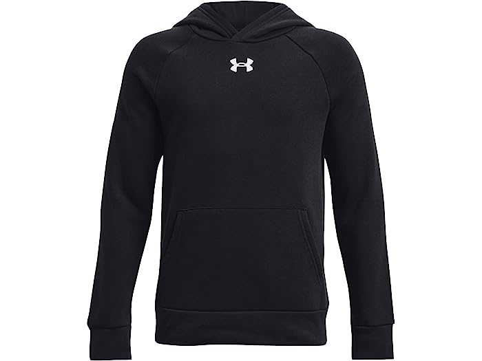 (取寄) アンダーアーマー キッズ ボーイズ ライバル フリース パーカー Under Armour Kids boys Rival Fleece Hoodie (Big Kids) Black/White