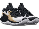 () A_[A[}[ UA obV LbY WFbg 23 oXPbg{[ V[Y Under Armour Kids JET '23 Basketball Shoe (Little Kid) White/Black/Metallic Gold