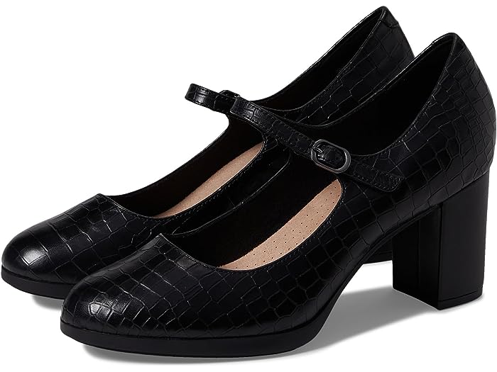 () 顼 ǥ Υ Clarks women Clarks Bayla Nora Black Croc Print Leather