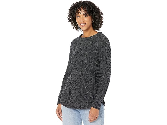 (取寄) エルエルビーン レディース シグニチャー コットン フィッシャーマン チュニック セーター L.L.Bean women L.L.Bean Signature Cotton Fisherman Tunic Sweater Charcoal Heather