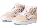 (取寄) バンズ スニーカー キッズ ガールズ SK8 ハイカット ジップ 大きいサイズ Vans Kids girls Sk8-Hi Zip Frog Frolic Tropical Peach