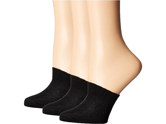 () q[ fB[X Rbg gD gbp[ 3-pbN HUE women HUE Cotton Toe Topper 3-Pack Black