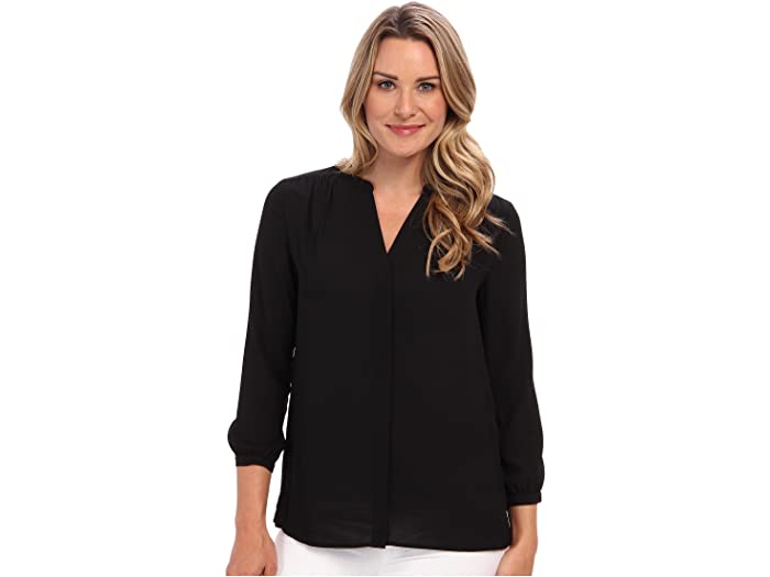 (取寄) エヌワイディージェイ レディース ブラウザ W/ プリーツ バック NYDJ women NYDJ Blouse w/ Pleated Back Blackのサムネイル