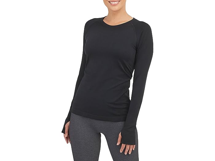 (取寄) スパンクス レディース ラム アクティブ シームレス 長袖 Tシャツ ロンT Spanx women Spanx Spanx Lamn Active Seamless Long Sleeve Tee Very Black