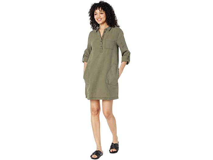 (取寄)エレノアポップオーバーカラーシャツドレスMichaelStarsEleanorPopoverCollarShirtdressOlive