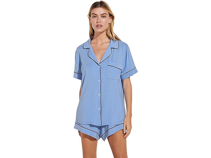 楽天ジェットラグ楽天市場店（取寄） エバージェイ レディース ジゼル - ザ リラックスド-フィット ショート パジャマ セット Eberjey women Eberjey Gisele - The Relaxed Short Pajama Set Vista Blue/Java