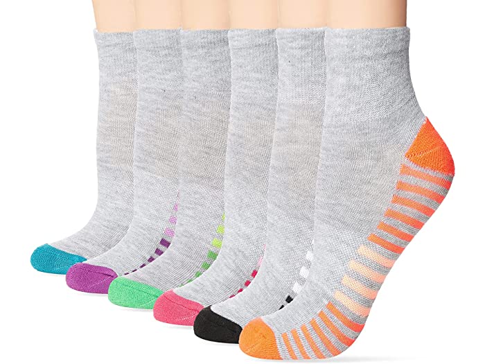 (取寄) ヘインズ レディース ウィメンズ 6ペア コンフォート フィット アンクル ソックス Hanes women Womens 6-Pair Comfort Fit Ankle Socks Grey Heather/Multi