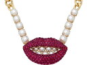 (取寄) ベッツィジョンソン レディース パヴェ リップス ネックレス Betsey Johnson women Betsey Johnson Pave Lips Necklace Pink/Gold
