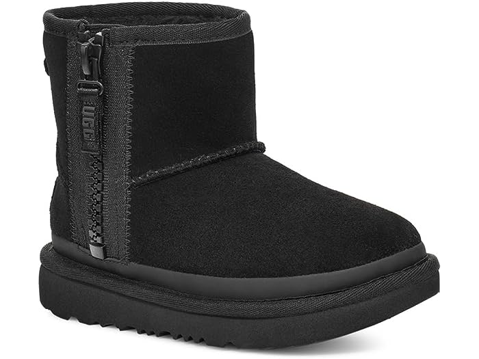 (取寄) アグ ブーツ スニーカー モカシン キッズ ボーイズ クラシック ミニ ジッパー テープ ロゴ UGG Kids boys Classic Mini Zipper Tape Logo Black