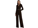 (取寄) ローレン ラルフローレン レディース ベルテッド ジャージ サープリス ジャンプスーツ LAUREN Ralph Lauren women LAUREN Ralph Lauren Belted Jersey Surplice Jumpsuit Circuit Brown