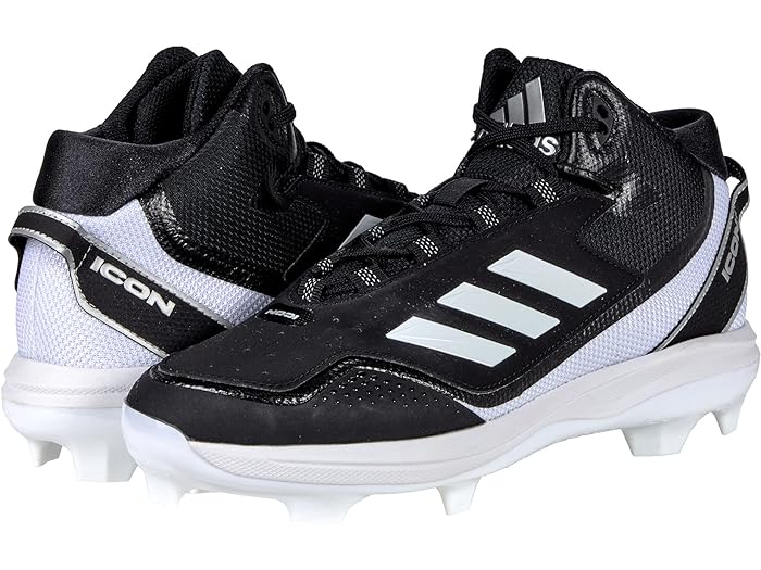 取寄 アディダス 野球 スパイク シューズ メンズ アイコン 7 ミッド TPU ベースボール クリーツ 大きいサイズ adidas men Icon 7 Mid TPU Baseball Cleats Black/Silver Metallic/White