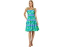 () [ sbc@[ fB[X LVfB Rbg hX Lilly Pulitzer women Lilly Pulitzer Casidee Cotton Dress Botanical Green in A Flutter Engineered Dress