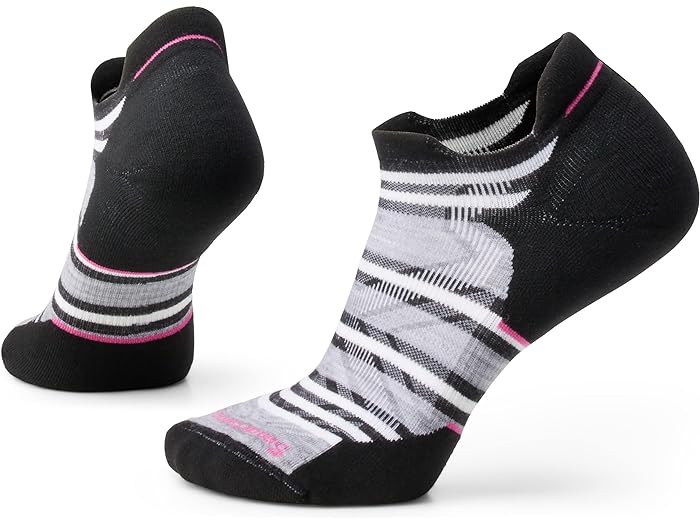 () X}[gE[ fB[X  ^[QbeBh NbV XgCv E AN Smartwool women Smartwool Run Targeted Cushion Stripe Low Ankle Black