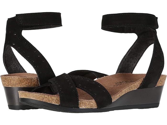 () ʥ ǥ  Naot women Wand Black Velvet Nubuck/Glass Brown