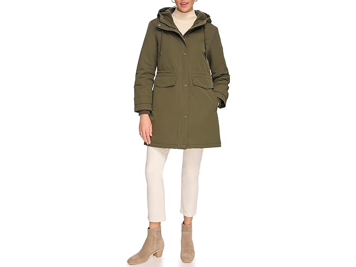 (取寄) カルバンクライン レディース パーカー ウィズ フォー シェルパ フード Calvin Klein women Calvin Klein Parka with Faux Sherpa Hood Olivine