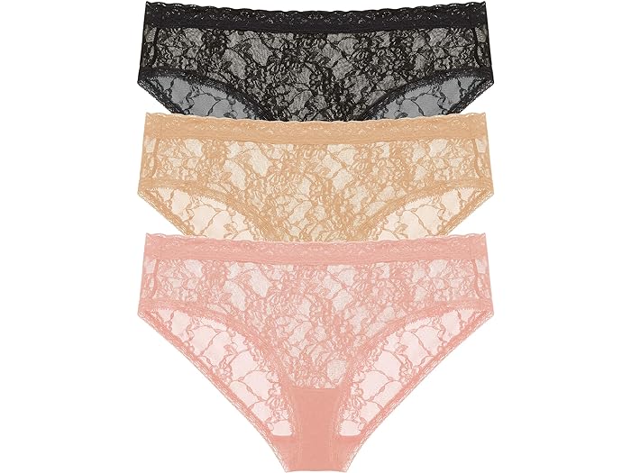 (取寄) ナトリ レディース ブリス アリュール ガール ブリーフ 3-パック Natori women Natori Bliss Allure Girl Brief 3-Pack Black/Caf/Rose Beige