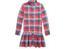 (取寄) ラルフローレン キッズ ガールズ プレイド コットン ツイル シャツドレス (ビッグ キッズ) Polo Ralph Lauren Kids girls Polo Ralph Lauren Kids Plaid Cotton Twill Shirtdress (Big Kids) Red/Blue Multi